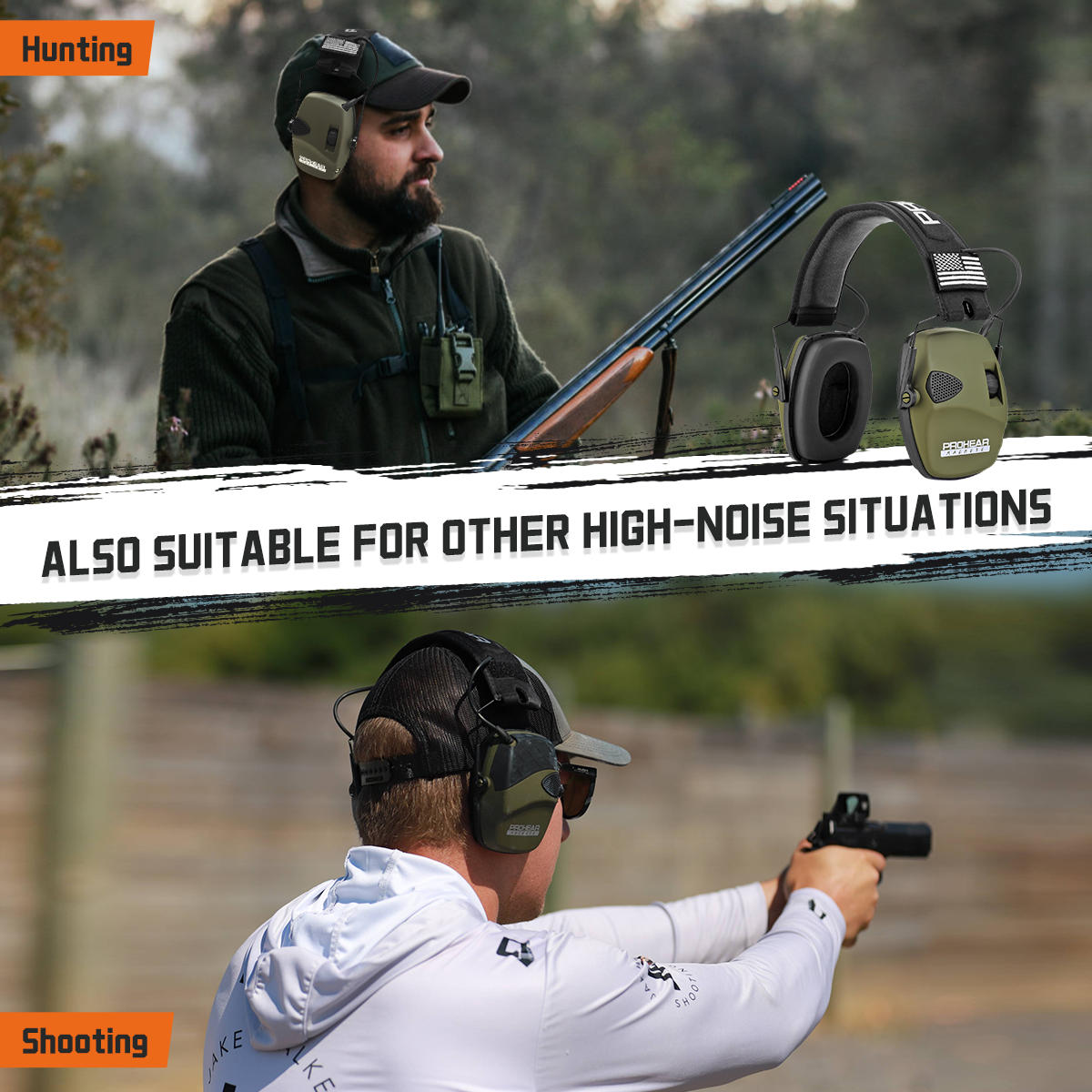 PROHEAR 026 Electronic Shooting Ear Protection, 4X Sound Amplification, NRR 23dB