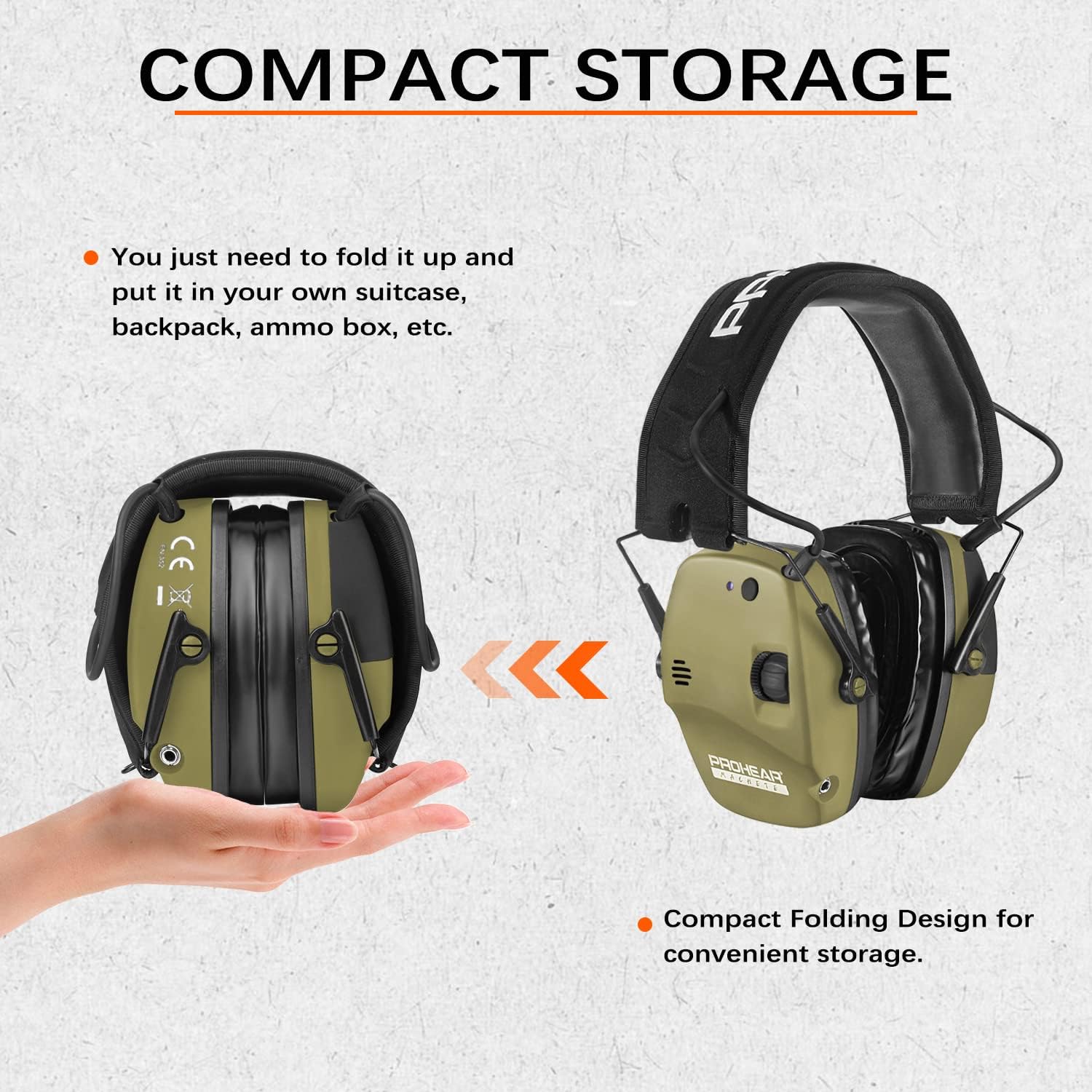 PROHEAR 030 Bluetooth electronic shooting hearing protection earmuffs, SNR 27dB,5X amplified sound