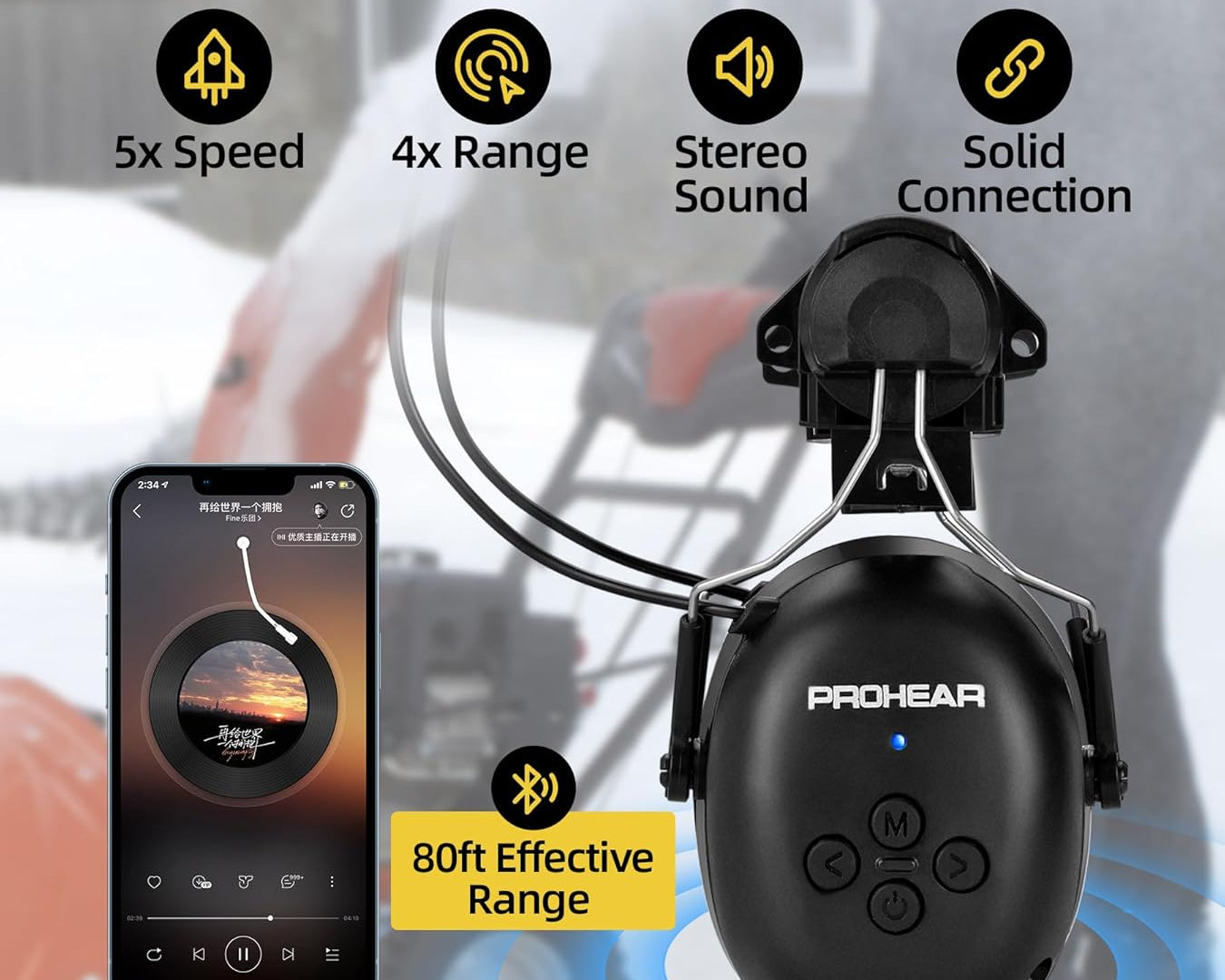 🔧 PROHEAR 037BR04 Hard Hat Bluetooth Hearing Protection