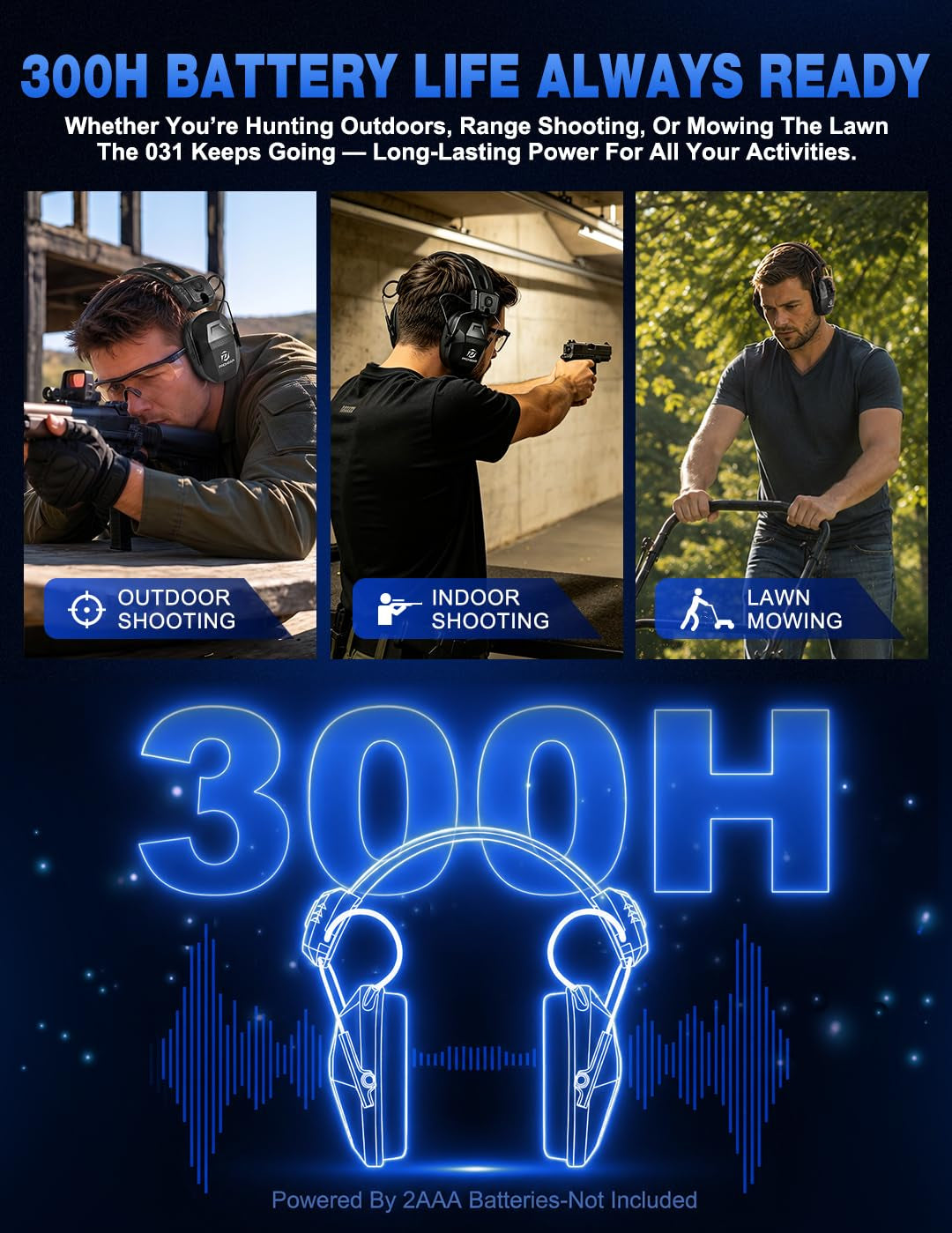 PROHEAR 031 Shooting Ear Protection | 26dB NRR Electronic Muffs