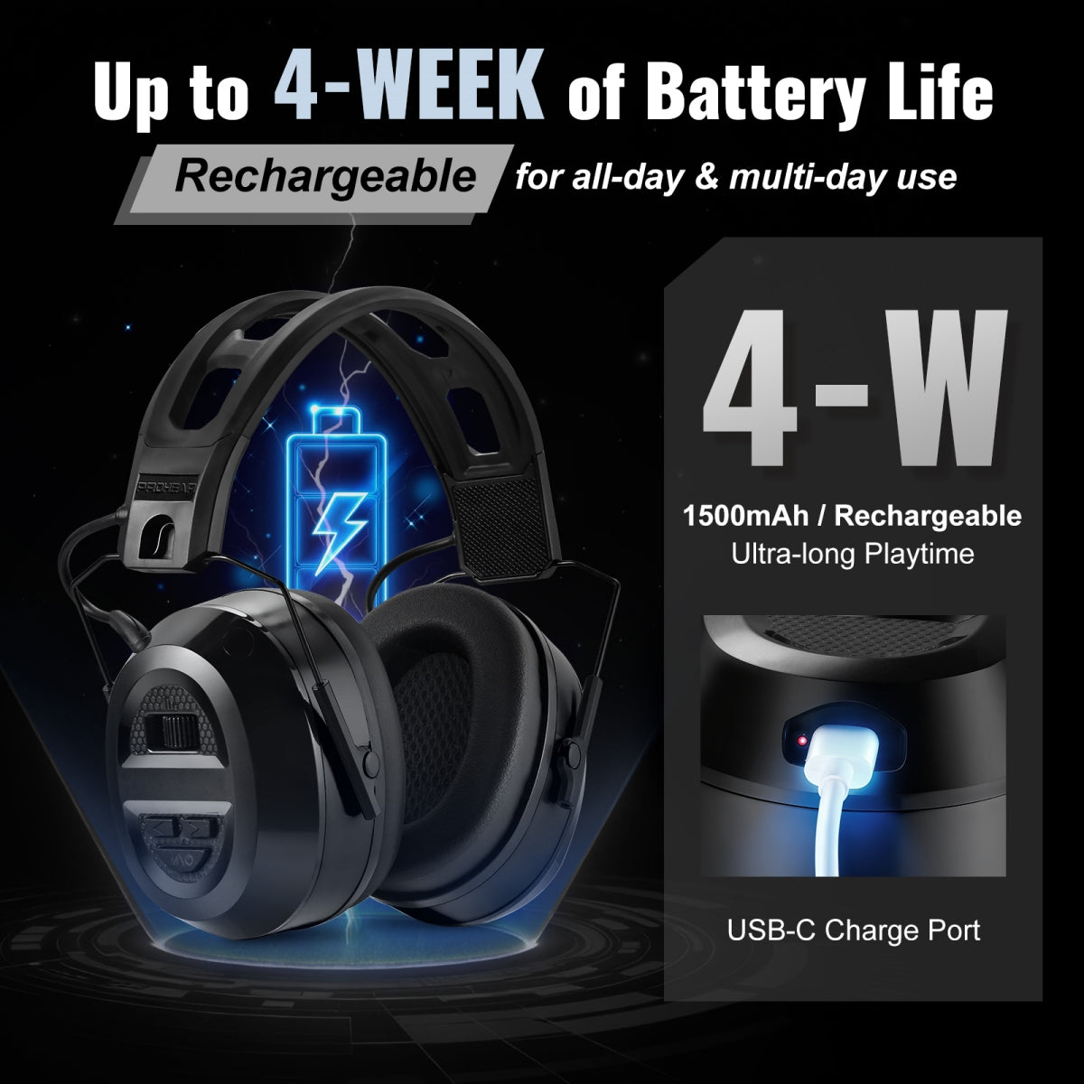 PROHEAR 039 Bluetooth Hearing Protection Earmuffs