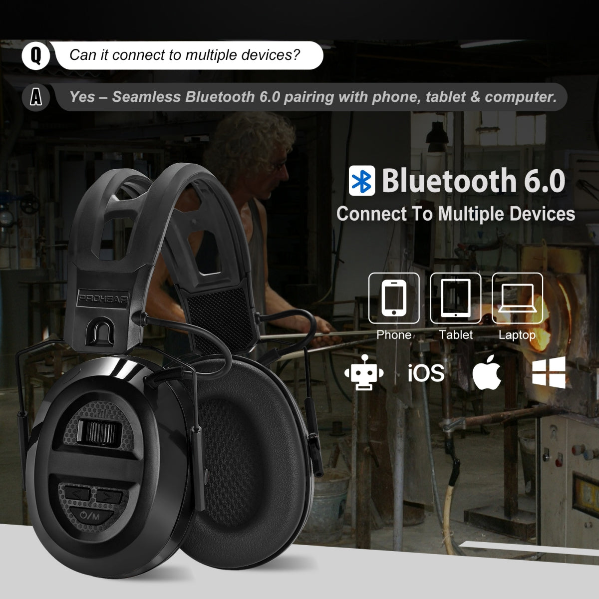 PROHEAR 039 Bluetooth Hearing Protection Earmuffs