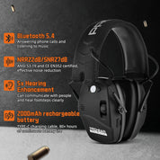 PROHEAR 035 Bluetooth Rechargeable Shooting Ear Protection, Slim Noise Cancelling Earmuffs