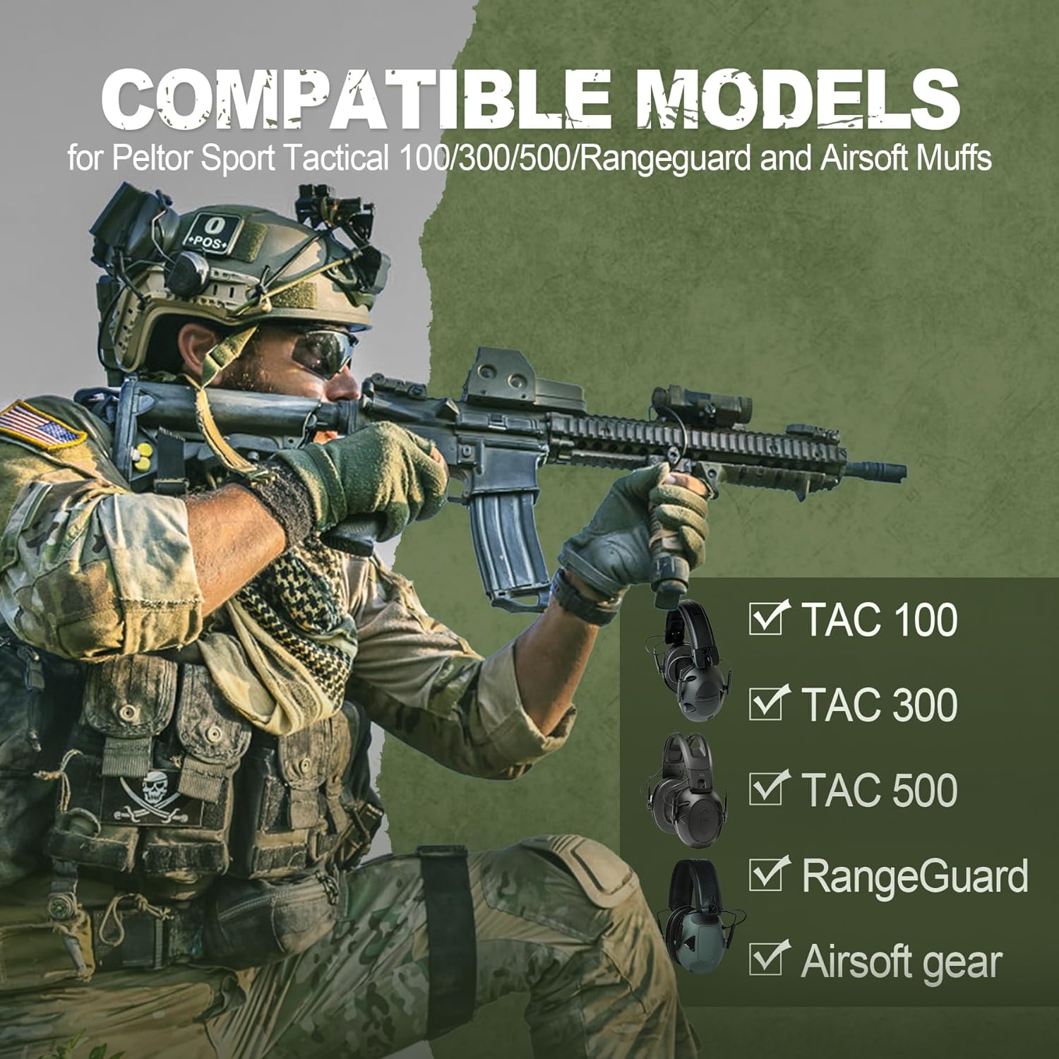 PROHEAR BR03 ARC Adapter for Peltor Shooting Earmuffs, Tactical Helmet Rail Adapter for Airsoft Hunting Hearing Protection, Black