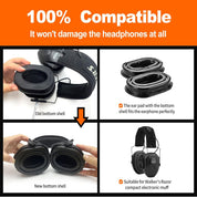 PROHEAR GEP05 Upgraded Gel Ear Pads for Walker's Razor Compact Electronic Youth Women's Muffs, Comfortable and Soft Replacement Gel Ear Cups with Sealed Bottom Shell