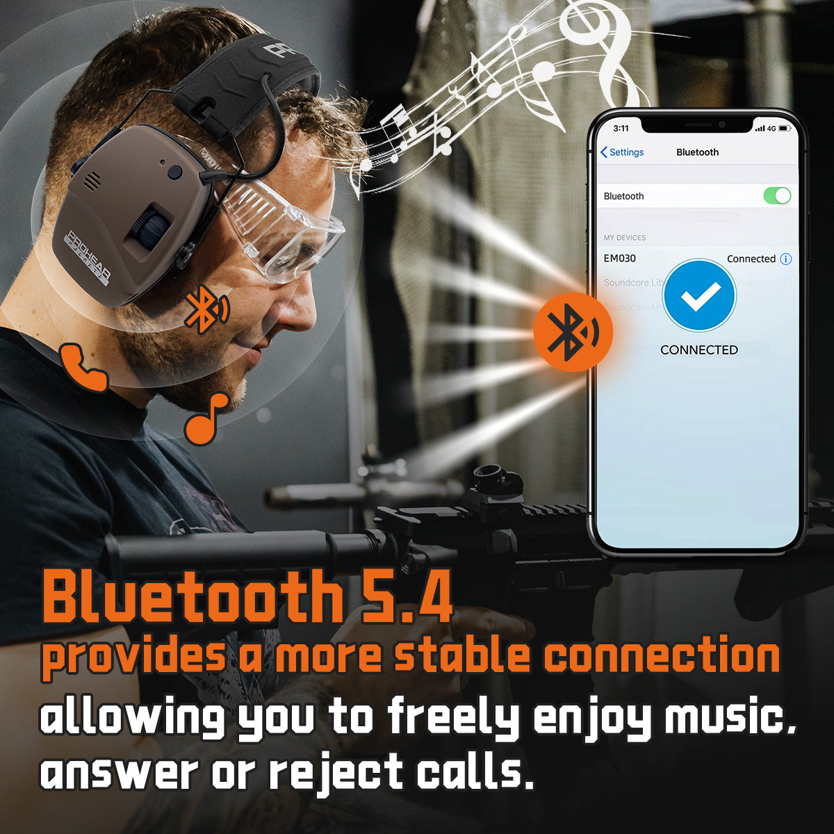 PROHEAR 030 Bluetooth electronic shooting hearing protection earmuffs