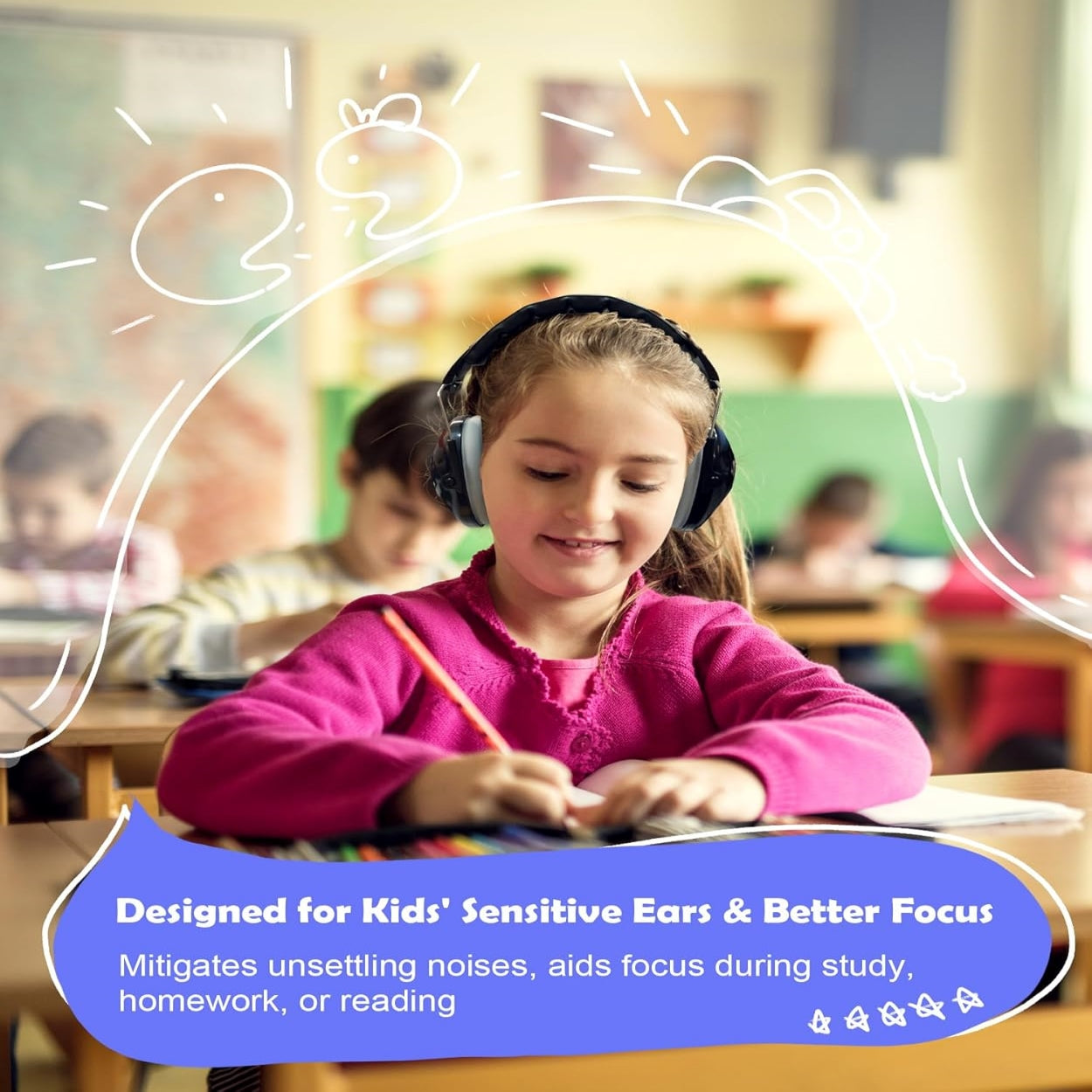 PROHEAR 032 Kids Ear Protection Earmuffs – 25dB NRR Noise Cancelling Headphones for Toddlers, Autism & Sensory Protection