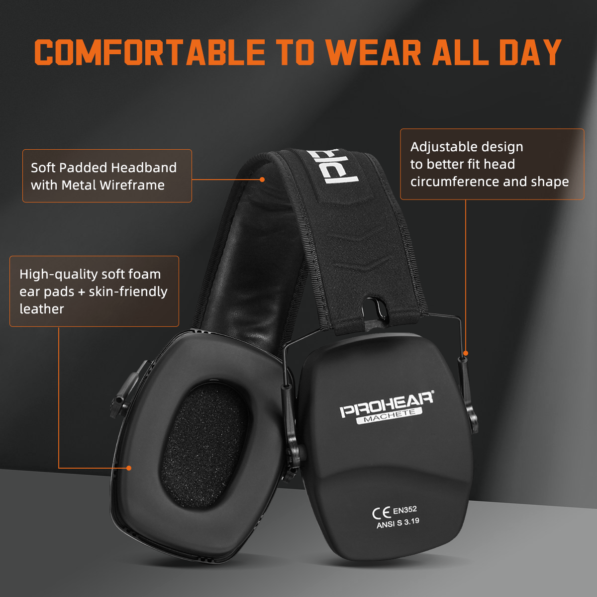 PROHEAR 016 Shooting Ear Muffs, NRR 26dB for Hunting & Gun Range