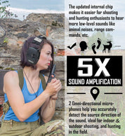 PROHEAR 036 Electronic Shooting Noise Reduction Earmuffs, Indicator Light, 5x Sound Amplification, 23dB NRR, Suitable for Shooting and Hunting