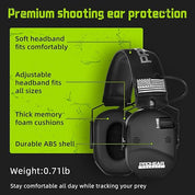 PROHEAR 022 Electronic Shooting Hunting Earmuffs - 29dB SNR Noise Reduction, 5x Sound Amplification