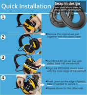 PROHEAR GEP01 Gel Ear Pads (Upgraded) for 3M PELTOR Headsets,PROHEAR （037,027,033）