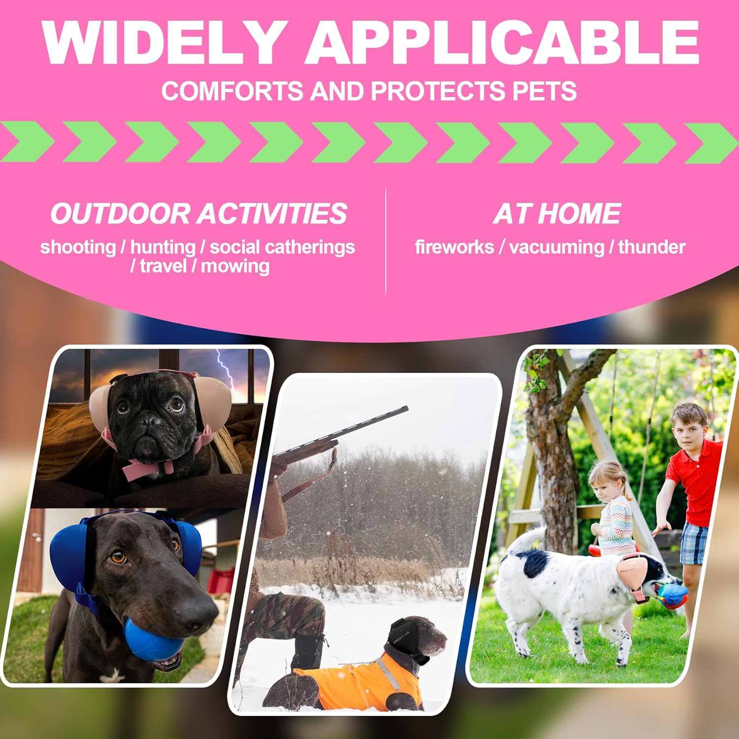 [NEW]PROHEAR Adjustable Noise Reduction Dog Earmuffs, NRR28dB, Fireworks Noise Protection/Summer Lightning/Shooting Range Noise. Protect your pet