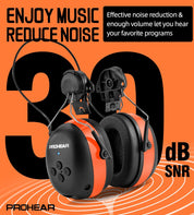 PROHEAR Electronic Bluetooth Hearing Protection Earmuffs (with adapter) for 3M H-700 Hard Hats, DEWALT Hard Hats for Mowing and Construction