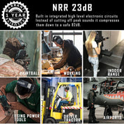 PROHEAR 036 Electronic Shooting Noise Reduction Earmuffs, Indicator Light, 5x Sound Amplification, 23dB NRR, Suitable for Shooting and Hunting