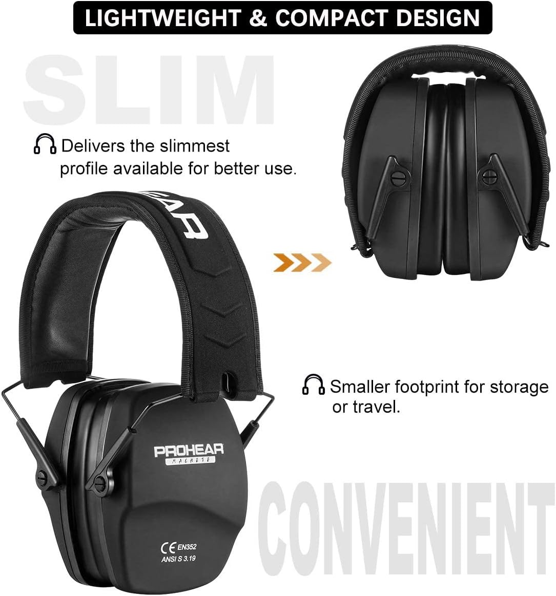 PROHEAR 016 Shooting Ear Muffs – Foldable Passive Noise Reduction Earmuffs, NRR 26dB for Hunting & Gun Range