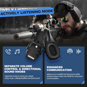 PROHEAR 035 Bluetooth Rechargeable Shooting Earmuffs, 2000mAh Large Capacity, Ultra-thin Noise Cancelling Earmuffs, NRR 22dB, Suitable for Hunting and Tactical Shooting Ranges