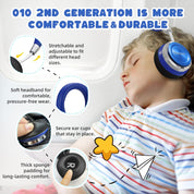 PROHEAR 010 Pro Active Noise Cancelling Headphones for Kids – Bluetooth, 85dB Safe Volume, 80H Playtime, Hi-Fi Over-Ear Wireless Headphones with Mic for iPad, Tablet, Travel