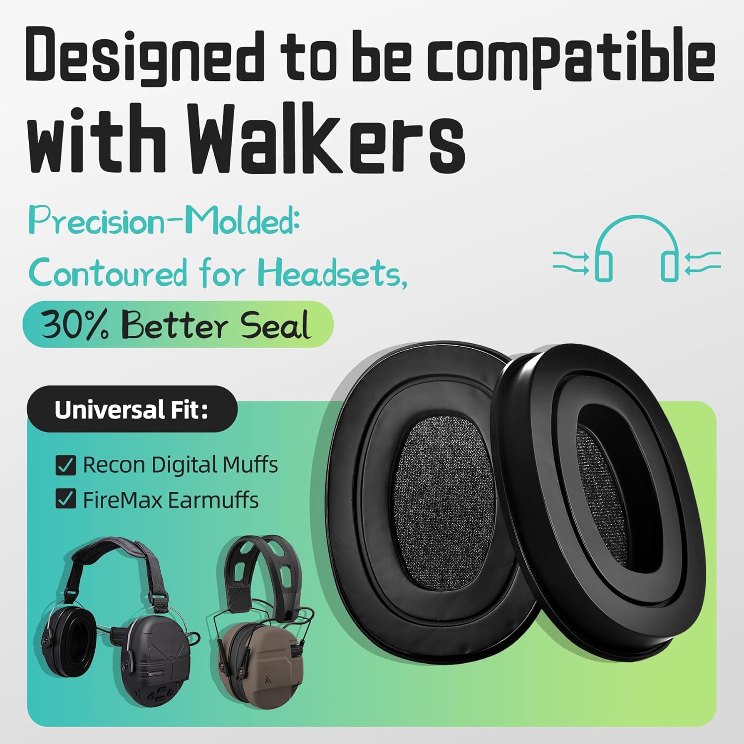GEP07 Gel Earpads for Walker's FireMax&Recon Digital earmuffs