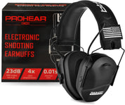 PROHEAR EM 011 Slim Electronic Shooting Earmuffs for Women & Youth 23dB NRR Hearing Protection with 4X Sound Amplification Lightweight, Compact Fit – Ideal for Range, Hunting & Mowing – Black