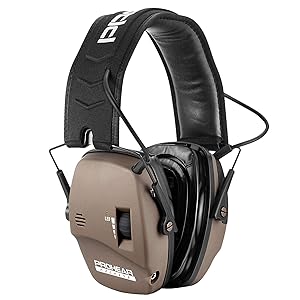 PROHEAR 036 Electronic Shooting Noise Reduction Earmuffs, Indicator Light, 5x Sound Amplification, 23dB NRR, Suitable for Shooting and Hunting