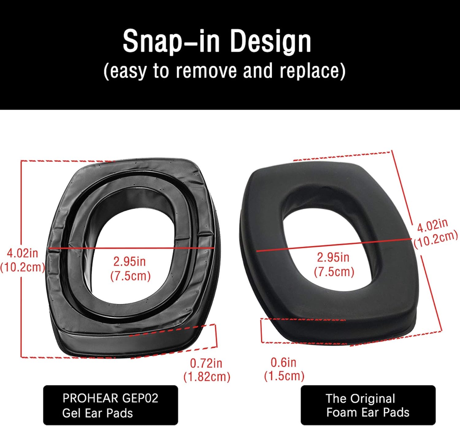 PROHEAR GEP02 Gel Ear Pads for Howard Leight by Honeywell Impact Sport Pro Sync Leightning Earmuffs
