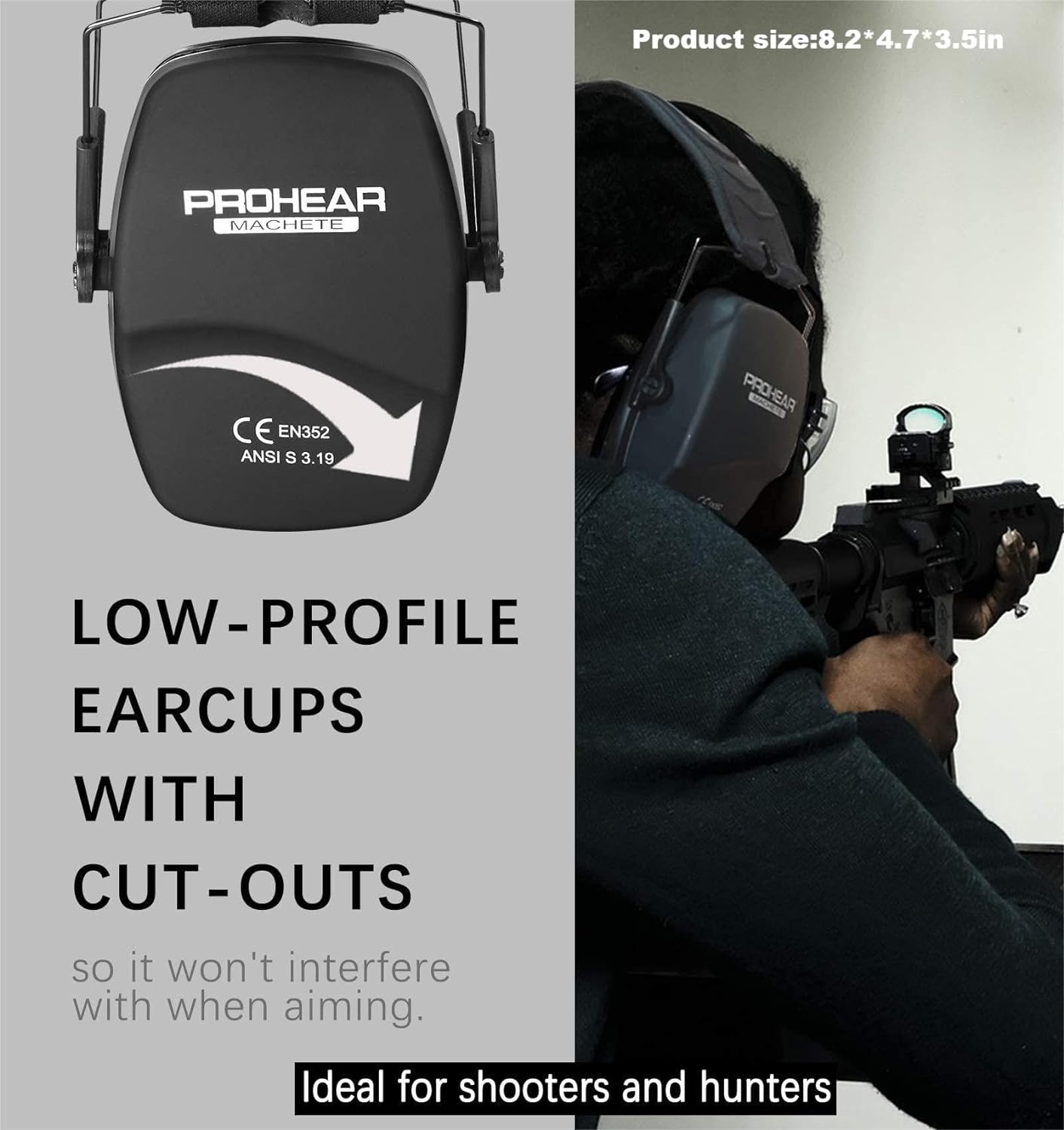 PROHEAR 016 Shooting Ear Muffs – Foldable Passive Noise Reduction Earmuffs, NRR 26dB for Hunting & Gun Range