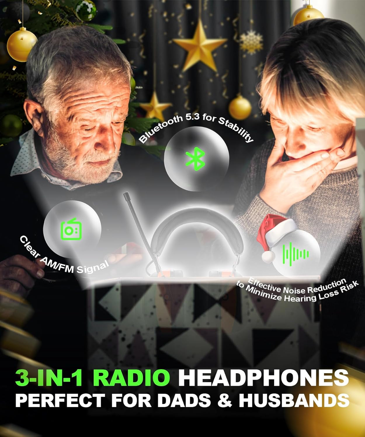 PROHEAR 033 2.0 safety protection noise reduction earmuffs, 5.4 Bluetooth, AM FM radio headset, with rechargeable 2000 mAH battery, suitable for mowing, lawn mowing and other labor protection scenes