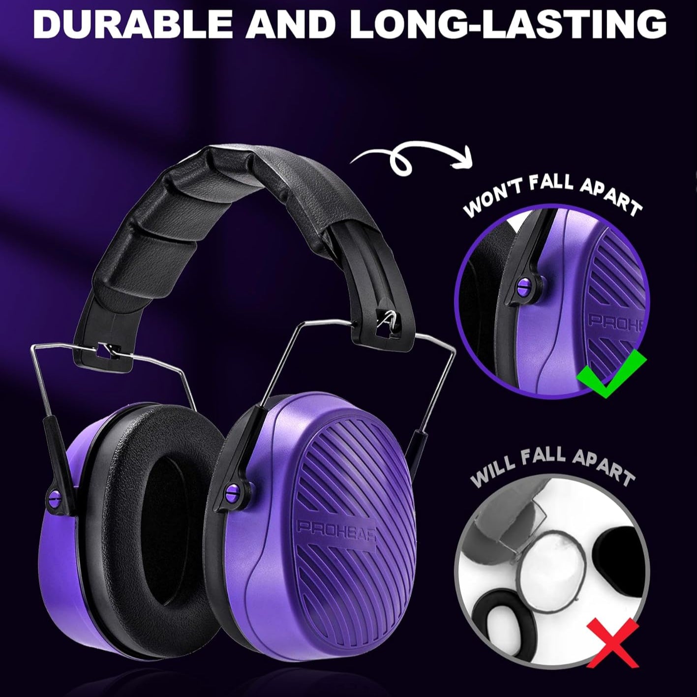 PROHEAR 038 Mowing Special Noise-proof Earmuffs, NRR 28dB, Suitable for Mowing, Shooting, Carpentry, Snow Shoveling, etc.
