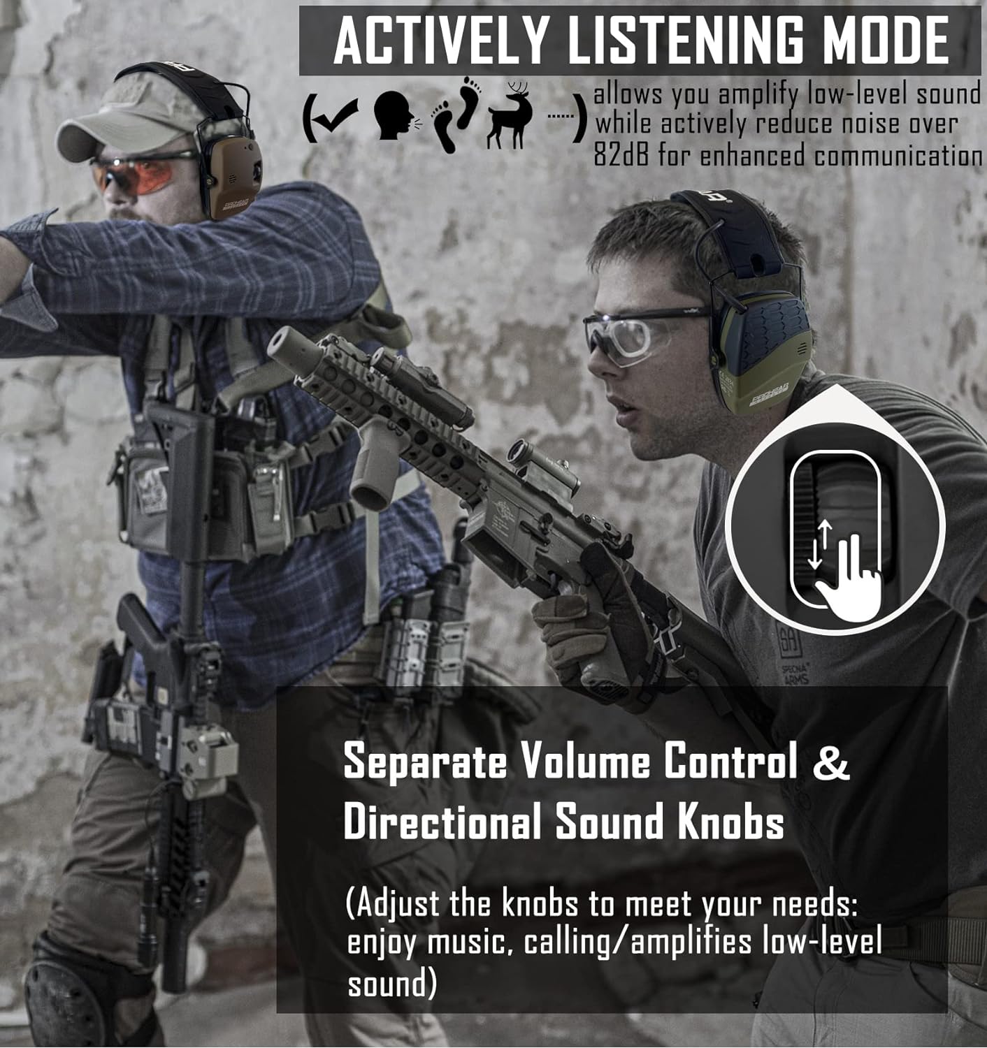 PROHEAR 030 Bluetooth electronic shooting hearing protection earmuffs, NRR 22dB/SNR 27dB, intelligent noise reduction, 5 times amplified sound, suitable for shooting and hunting