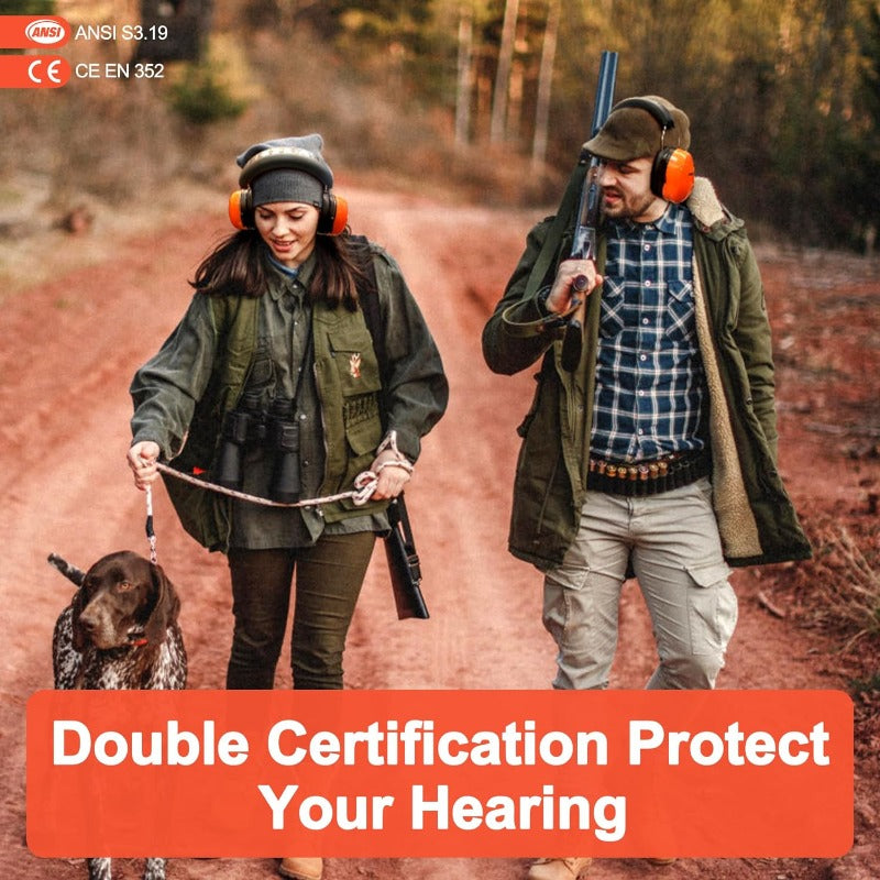 PROHEAR 012 Noise Reduction Earmuffs, 28dB Noise Isolation Earmuffs for Mowing and Shooting Range, Available in Orange and Black