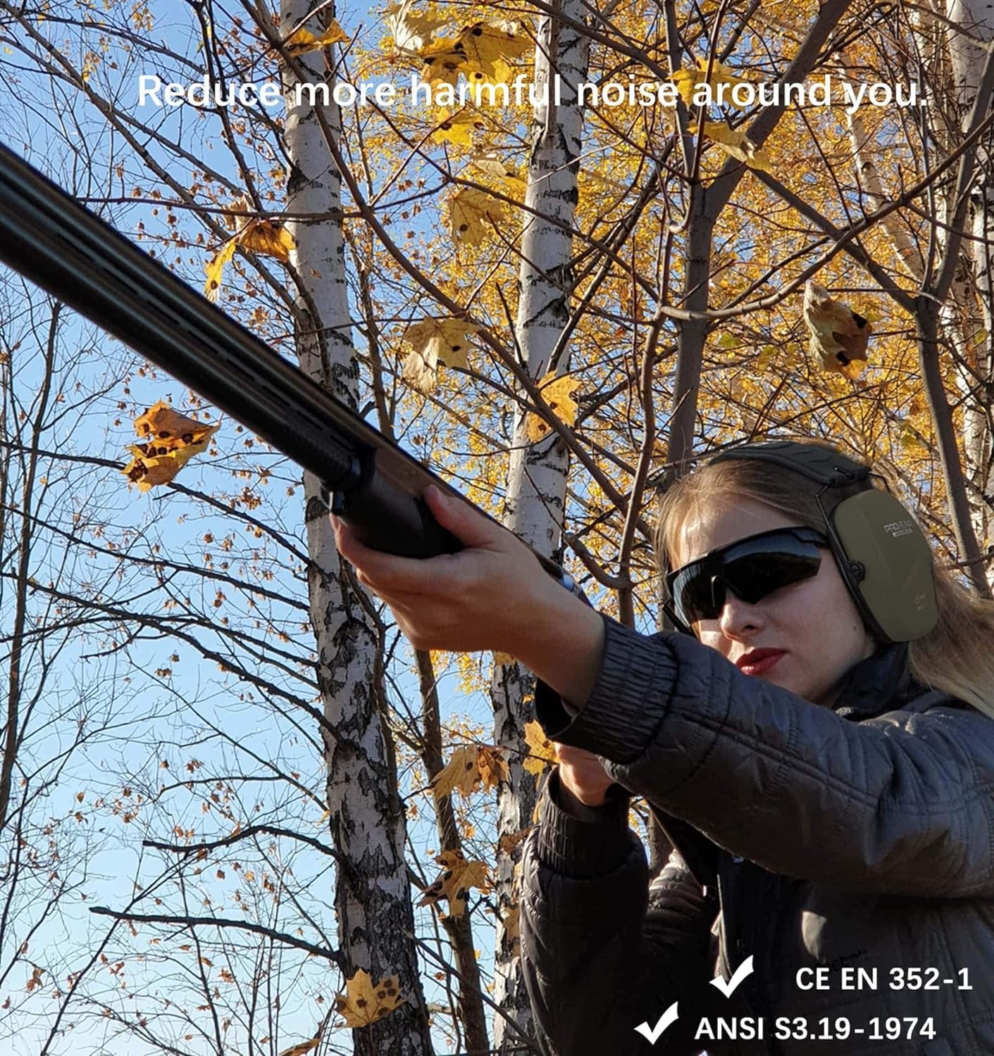 PROHEAR 016 shooting-specific noise reduction earmuffs, NRR 26dB, foldable, two-pack is more cost-effective