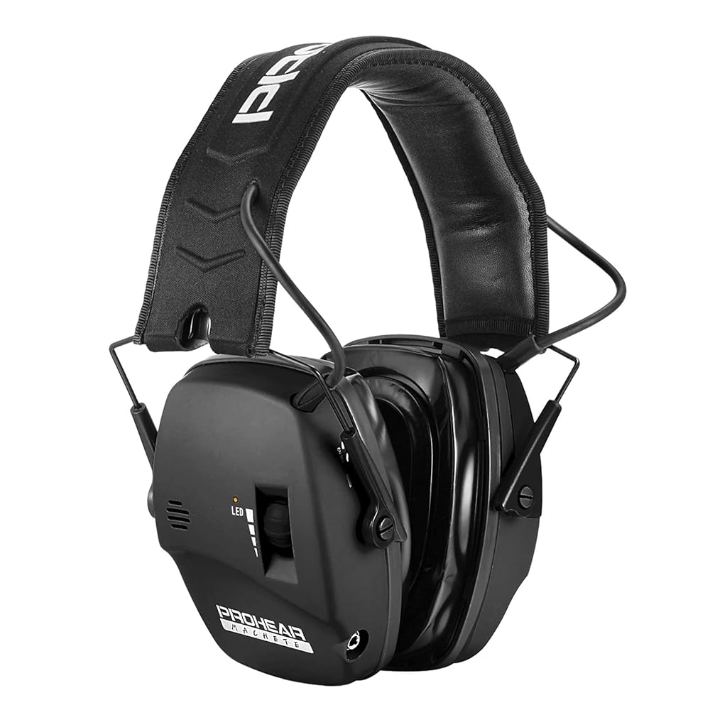 PROHEAR 036 Electronic Shooting Noise Reduction Earmuffs, Indicator Light, 5x Sound Amplification, 23dB NRR, Suitable for Shooting and Hunting