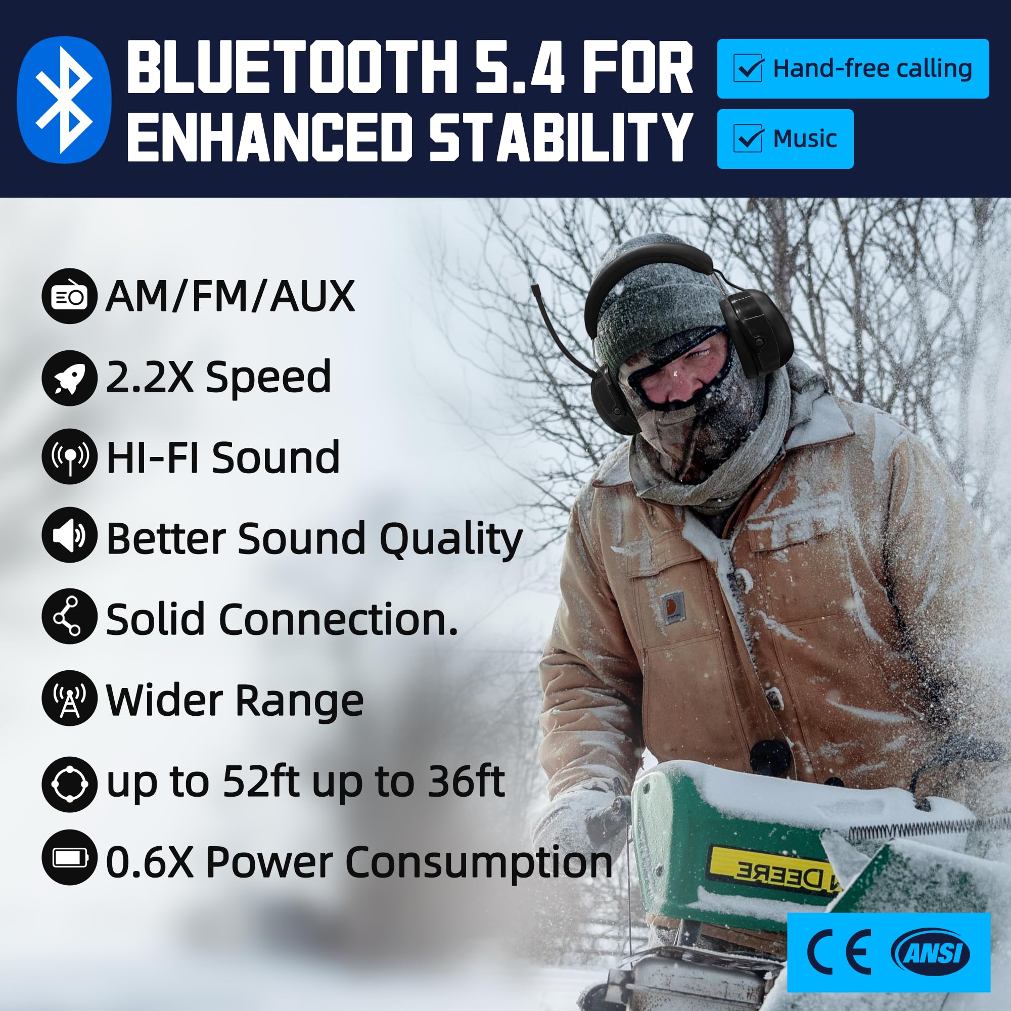 PROHEAR 033 Bluetooth Hearing Protection Headphones-2 pack
