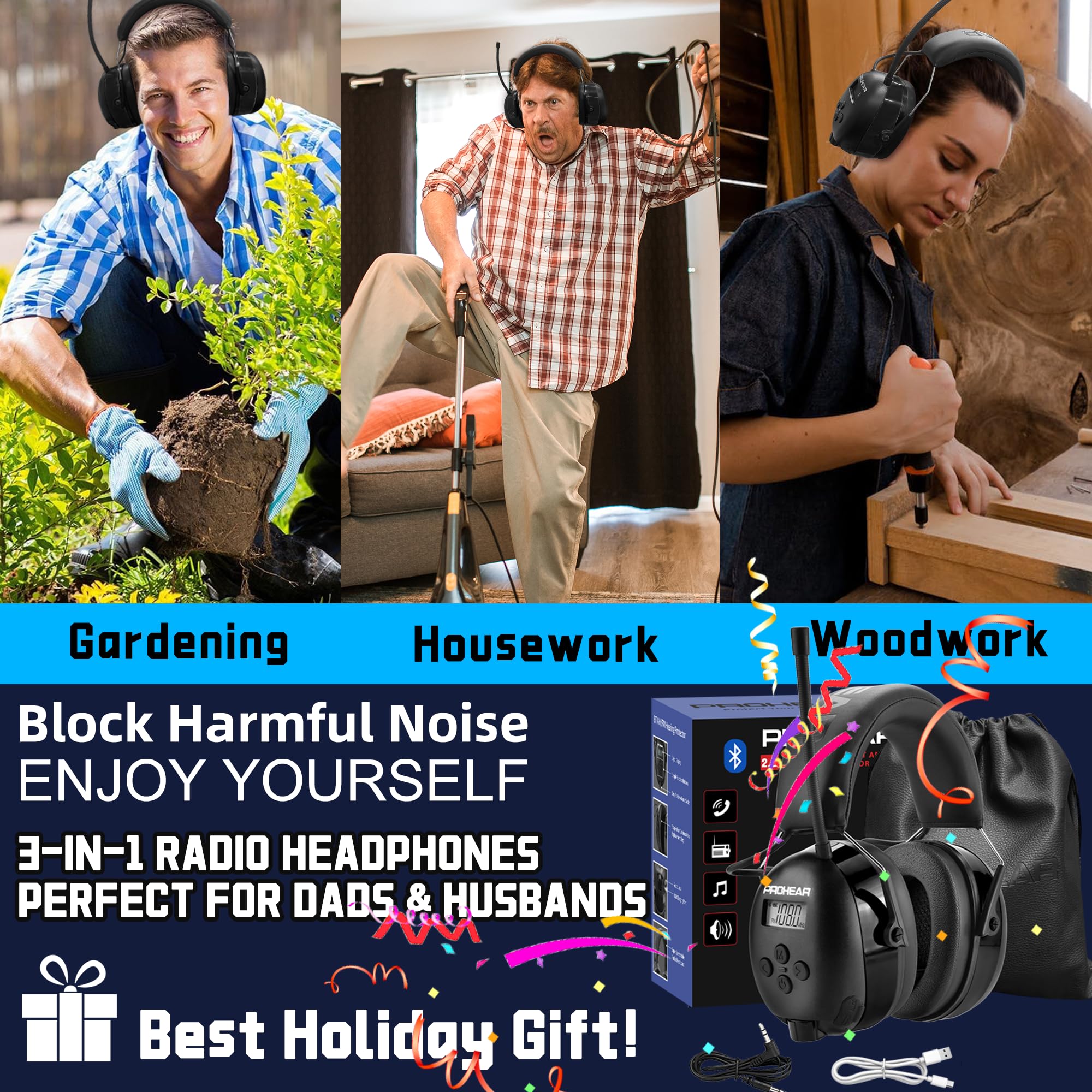 PROHEAR 033 Bluetooth Hearing Protection Headphones-2 pack
