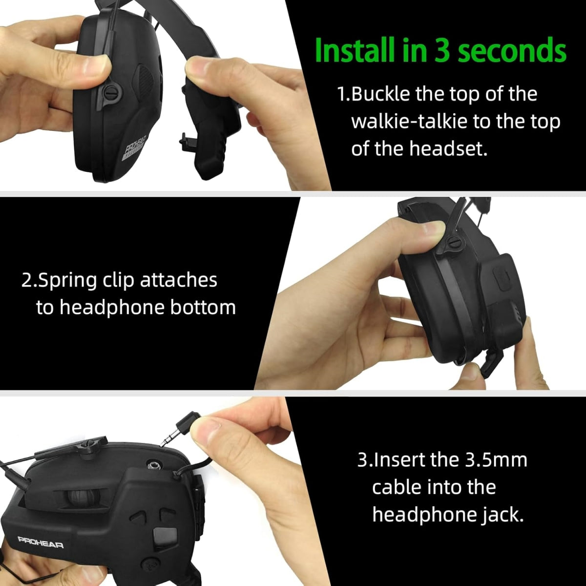 Electronic earmuff walkie-talkie combo pack